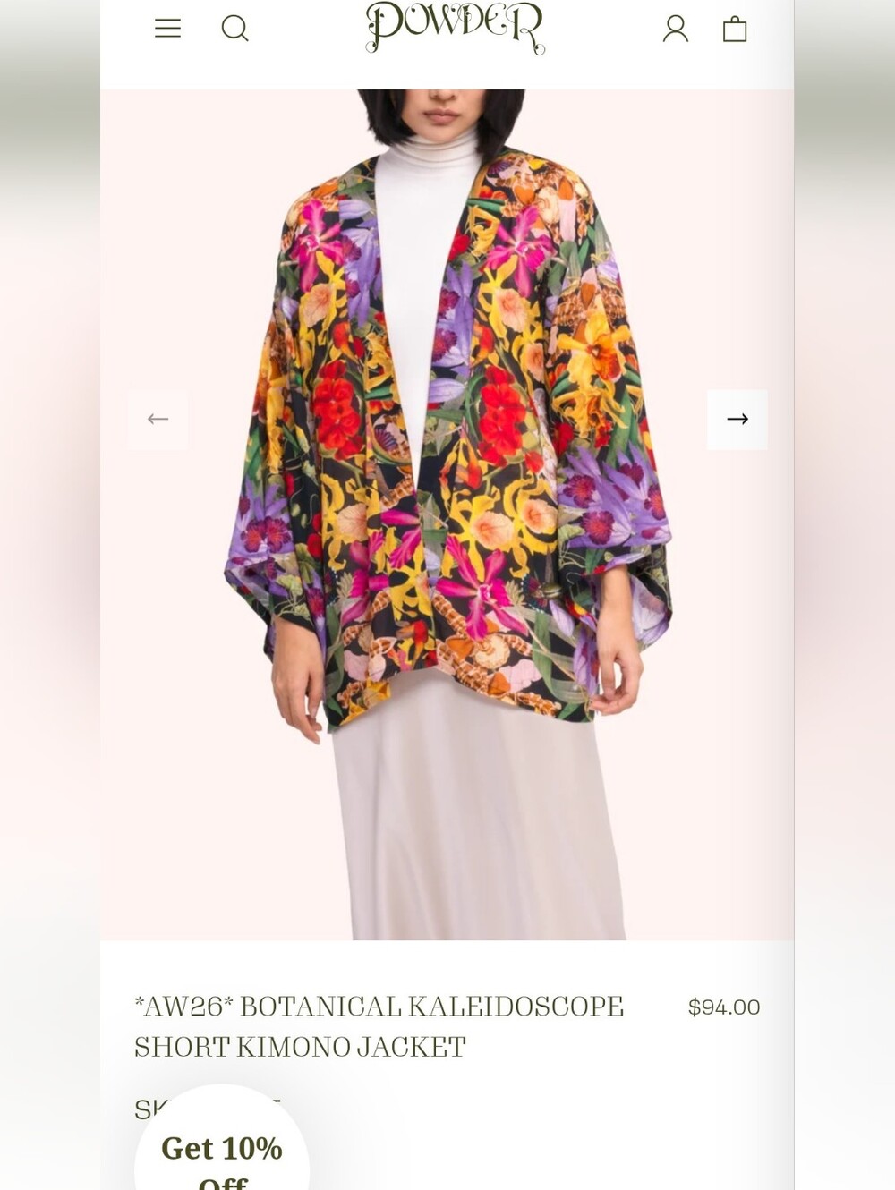 Powder NWT Green Hummingbird And Floral Short Kimono-Style Jacket - Picture 14 of 14